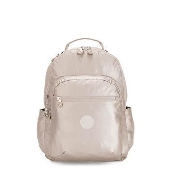 Bolsas Para Portatil Kipling Seoul Large Metallic 15" Backpack Beige | MX 1657TC